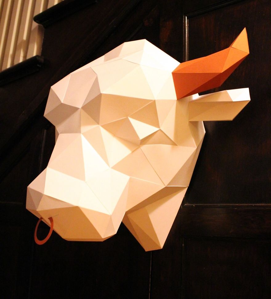 I Make Animal Heads Out Of Paper