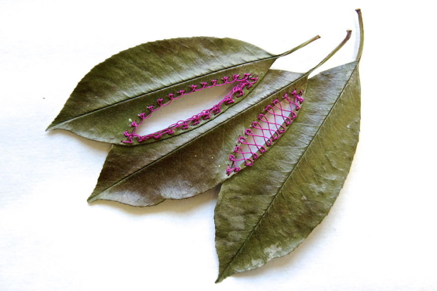 I Transform Leaves Into Art With Embroidery