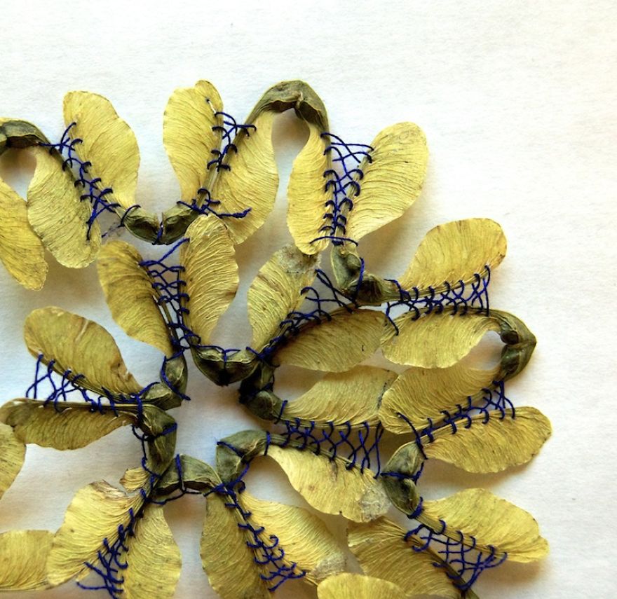 I Transform Leaves Into Art With Embroidery