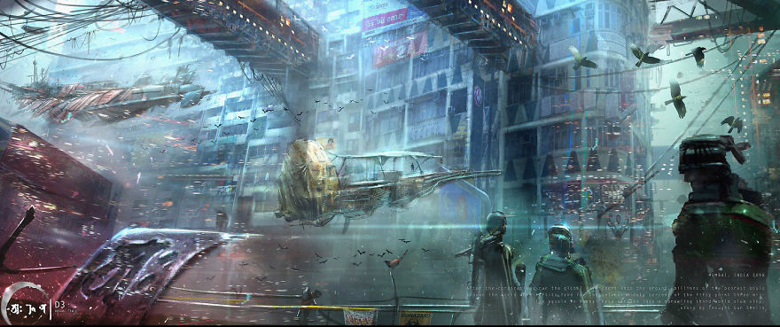 Artist Creates A Terrifying Story And Concept Art For Post Apocalyptic Mumbai In The Year 2098
