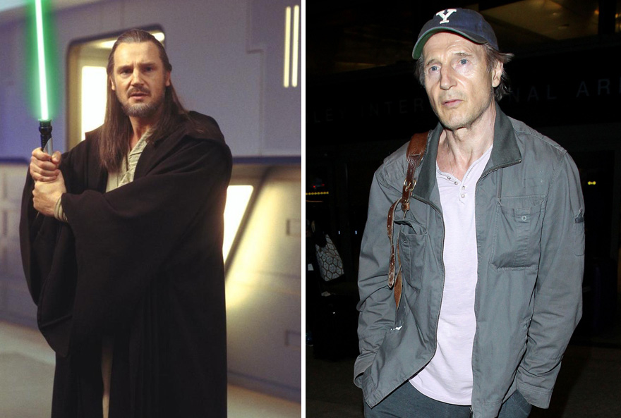 Liam Neeson As Qui-Gon Jinn, 1999 And 2015
