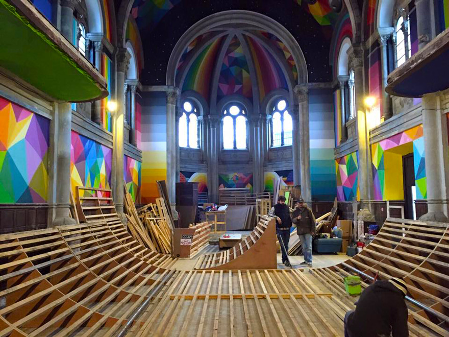 A 100-Year-Old Church Transformed Into A Skate Park Painted With Colorful Graffiti