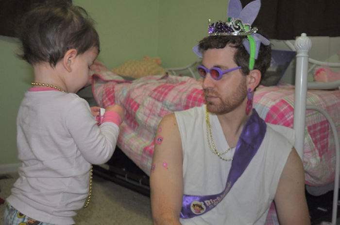 Daddy Plays Dress-Up With Daughter