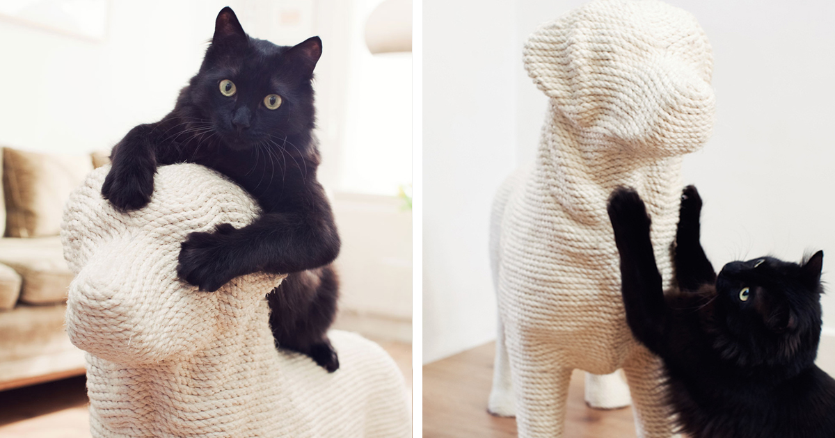 Dog-Shaped Scratching Post Lets Cats Have Their Sweet Revenge | Bored Panda