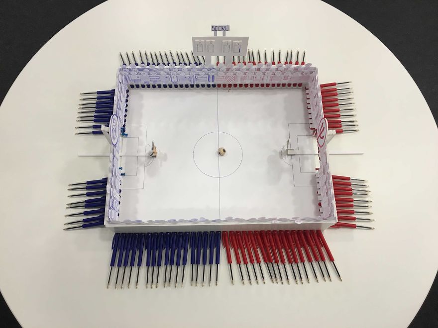 Turning Office Supplies Into A Foosballtable.