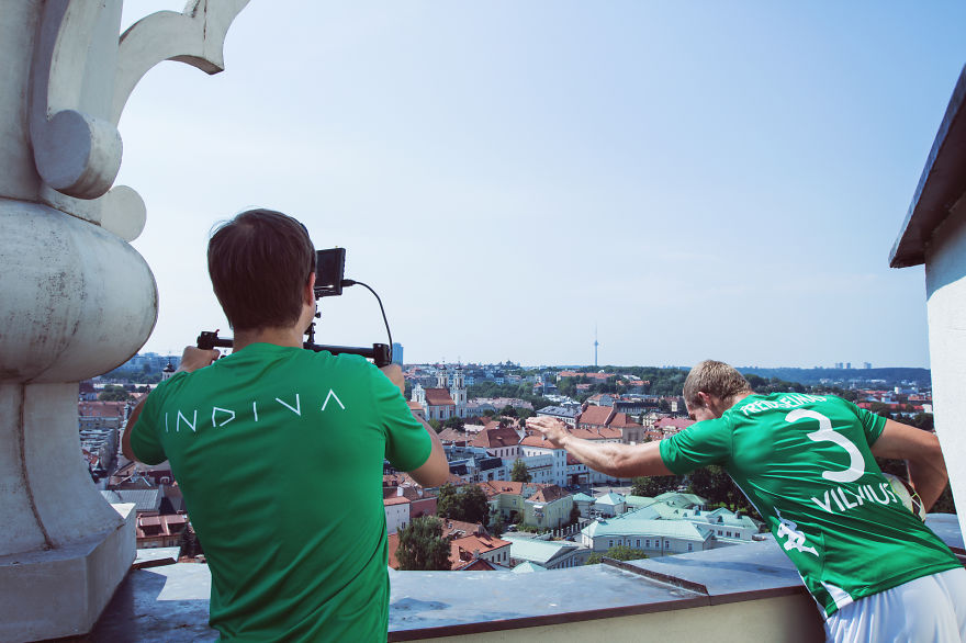 Football Players Use Their Skills To Show Off The Beauty Of Lithuania’s Capital
