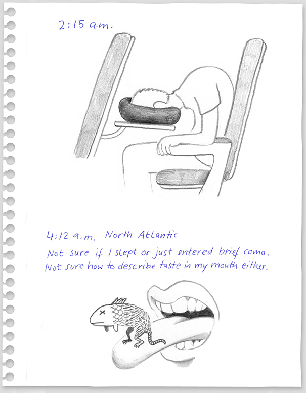 Artist Hilariously Illustrates His Flight From New York To Berlin