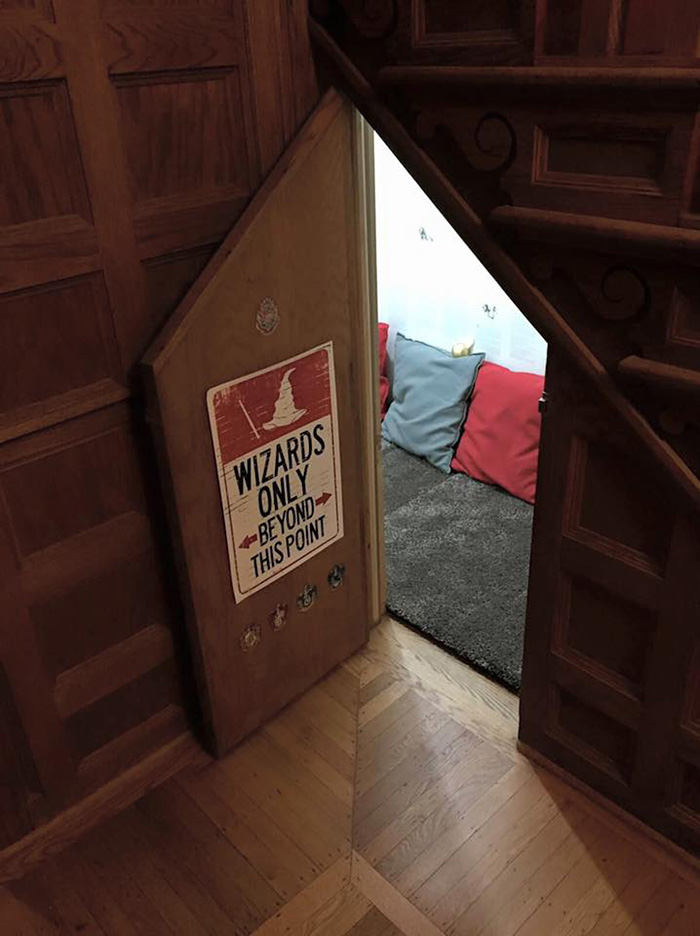 Mom Turns Cupboard Under The Stairs Into Harry Potter Room
