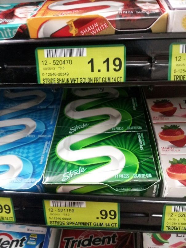 These Packs Of Gum Aligned Just Right