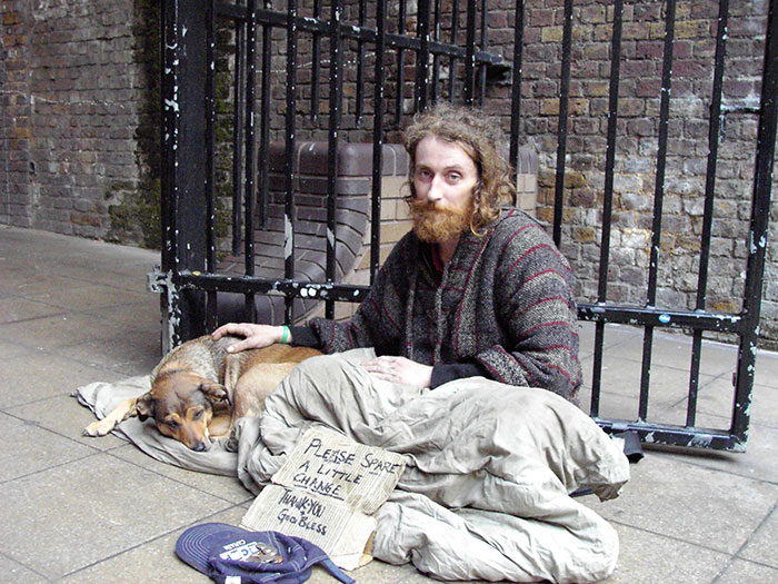 Homeless Man With His Best Friend