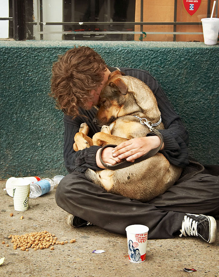 Homeless Man With His Dog