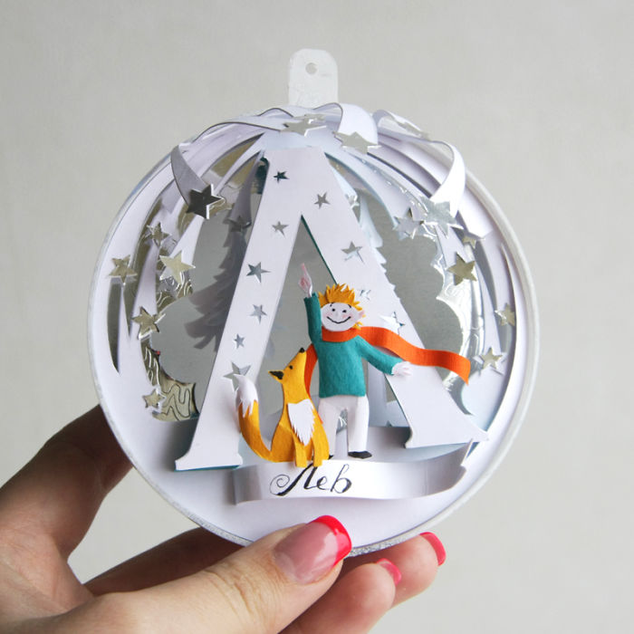 I Hand-Cut Personalized Paper Ornaments For My Friends This Christmas