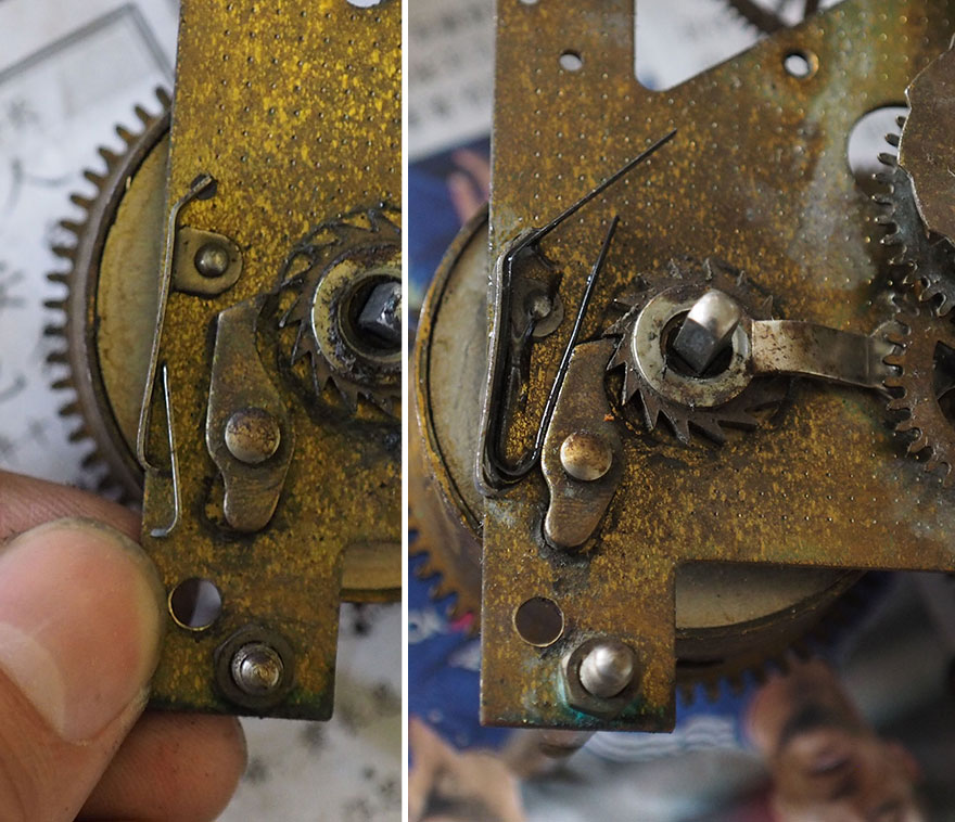 I Transformed An Old Mechanical Clock Into A Bicycle Chain Clock