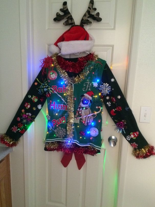 Blinking Lights Ugly Christmas Sweater