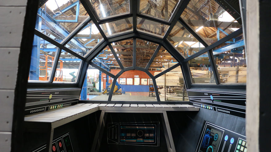 We Built A Functional Millennium Falcon Potting Shed With Control Panels Inside