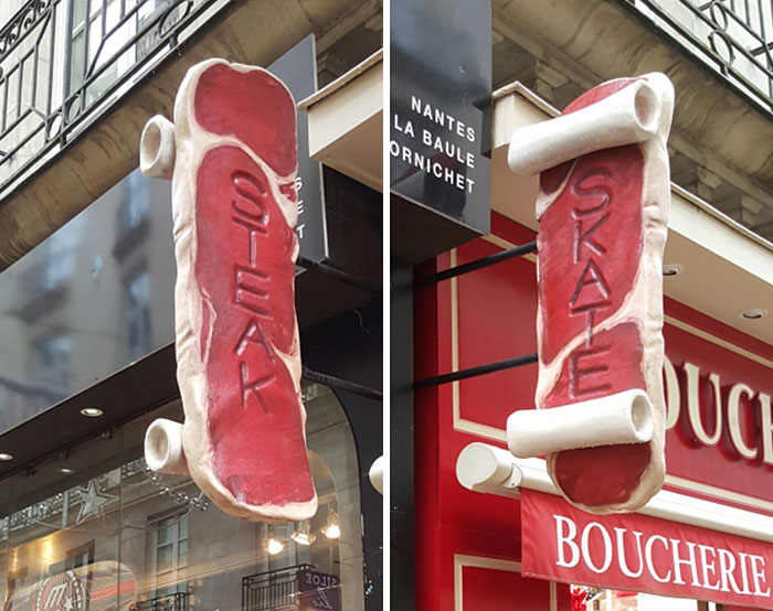 This Butcher And Skateshop Have A Single Sign That Works For Both