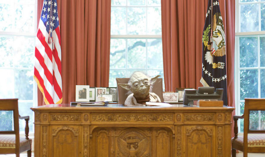 Yoda At The Desk In The Oval Office