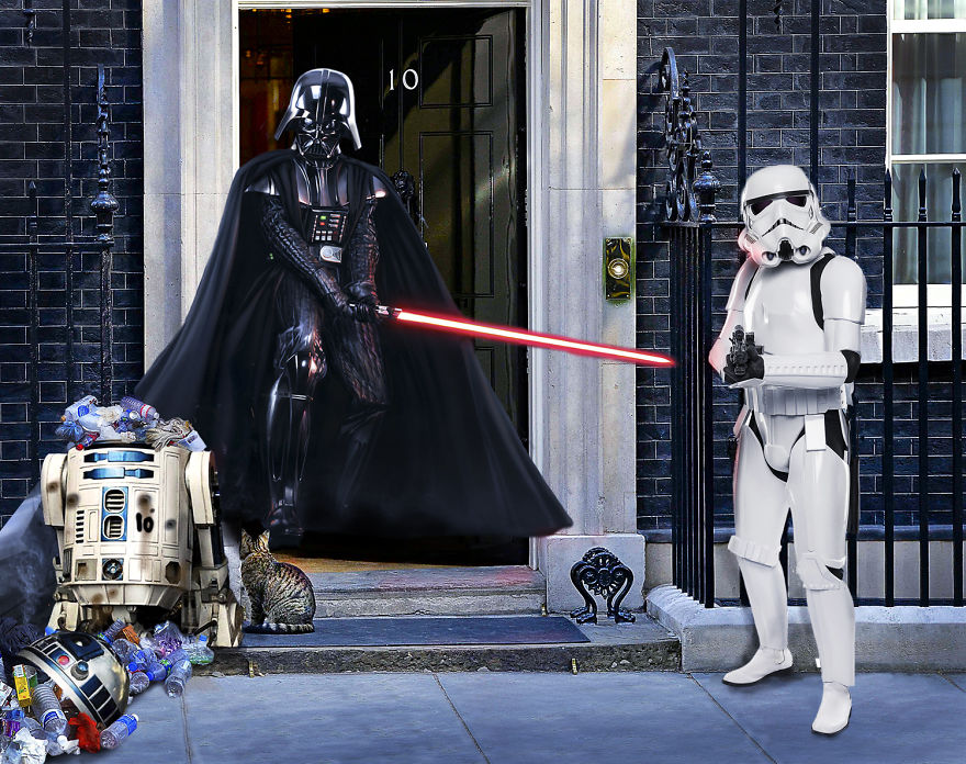 Darth Vader And A Storm Trooper Take On R2d2 At Number 10