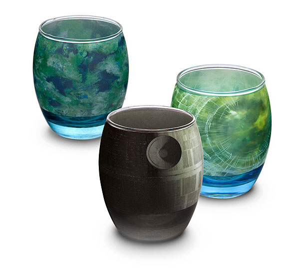 Planetary Drinking Glassware Shows The Famous Planets From Star Wars