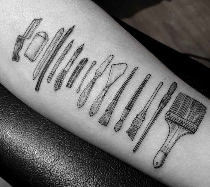 Artist Tattoos Tools Of People’s Professions On Their Skin
