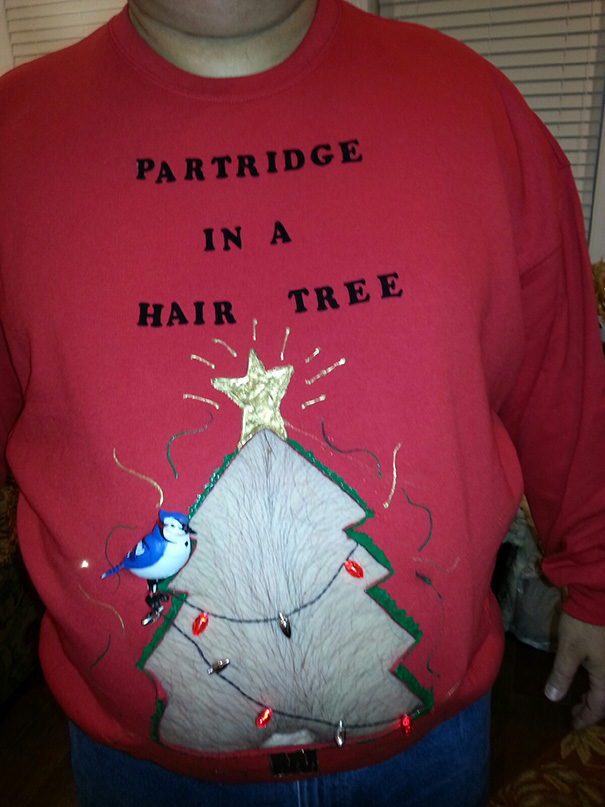 Mom Sent Me This Photo Of My Step Father's Entry Into An Ugly Sweater Competition