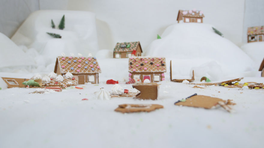 Watch Babies, Dogs, And Kittens Wreck A Gingerbread Village In The Cutest Demolition Ever
