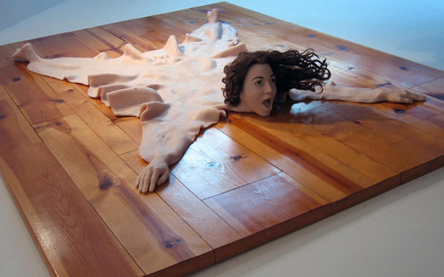 The Human Skin Rug - A Silicone Rubber Cast Of The Sculptor Chrissy Conant