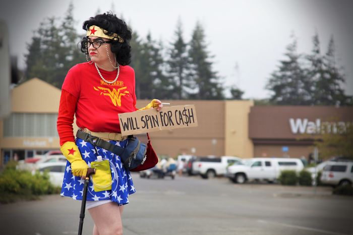 Aging Superhero Pulls Herself Up By Bra Straps To Become An Event Entertainer