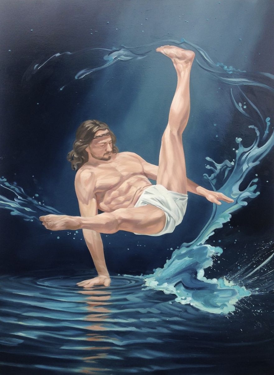 Amusing Artworks Depicting What Jesus Might Get Up To If He Were Alive Today