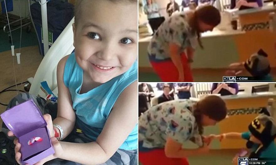 Boy Battling Leukemia Proposes To His Favorite Nurse Called "tall Sarah"