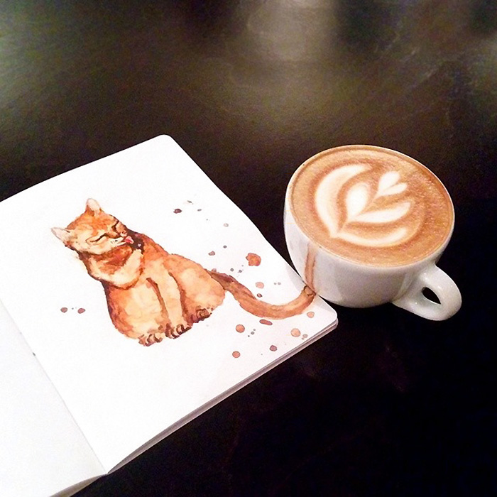 Russian Illustrator Reimagines Different Coffees As Cats