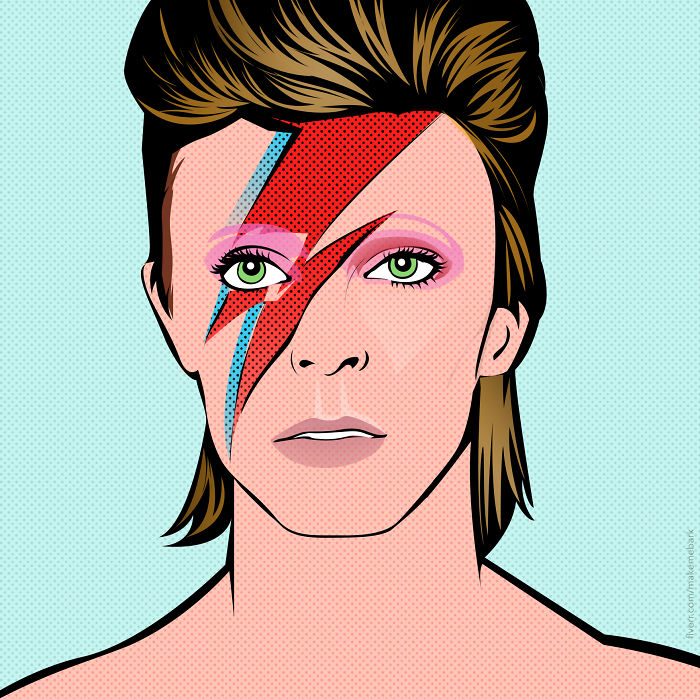 David Bowie In Pop Art Style