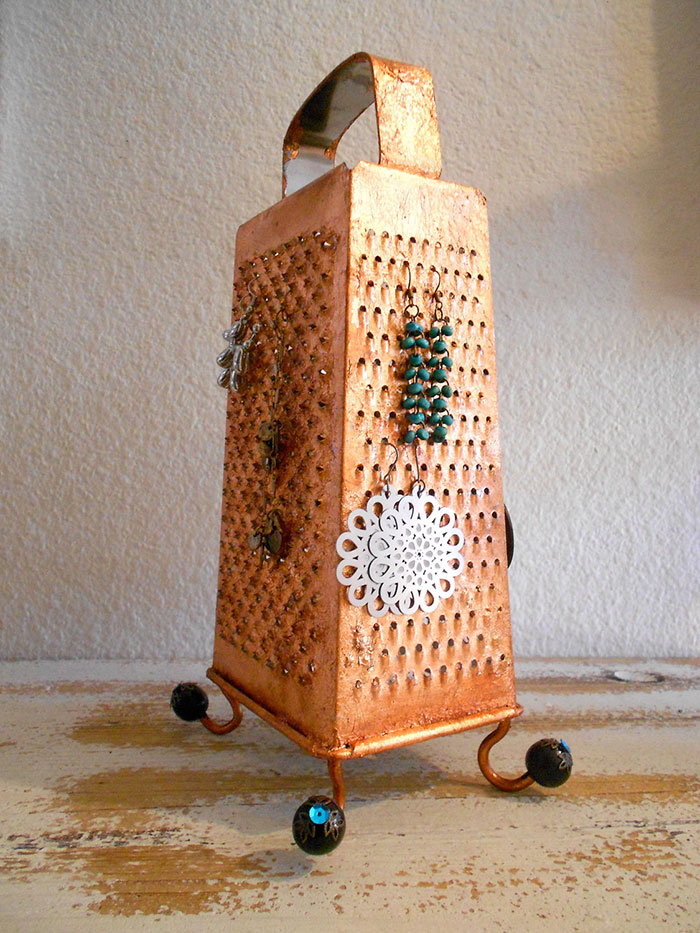 Kitchen Grater Turns Into An Earring Holder