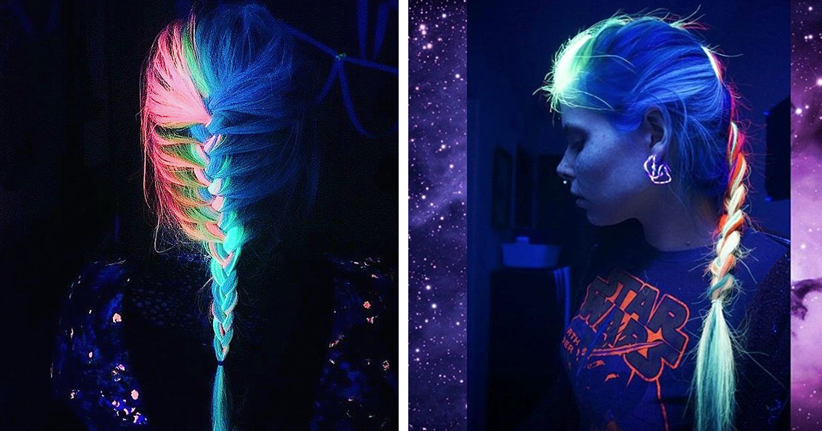 Now Your Rainbow Hair Can Glow In The Dark Under Black Light