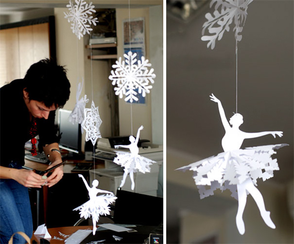 How To Make Paper Snowflake Ballerinas