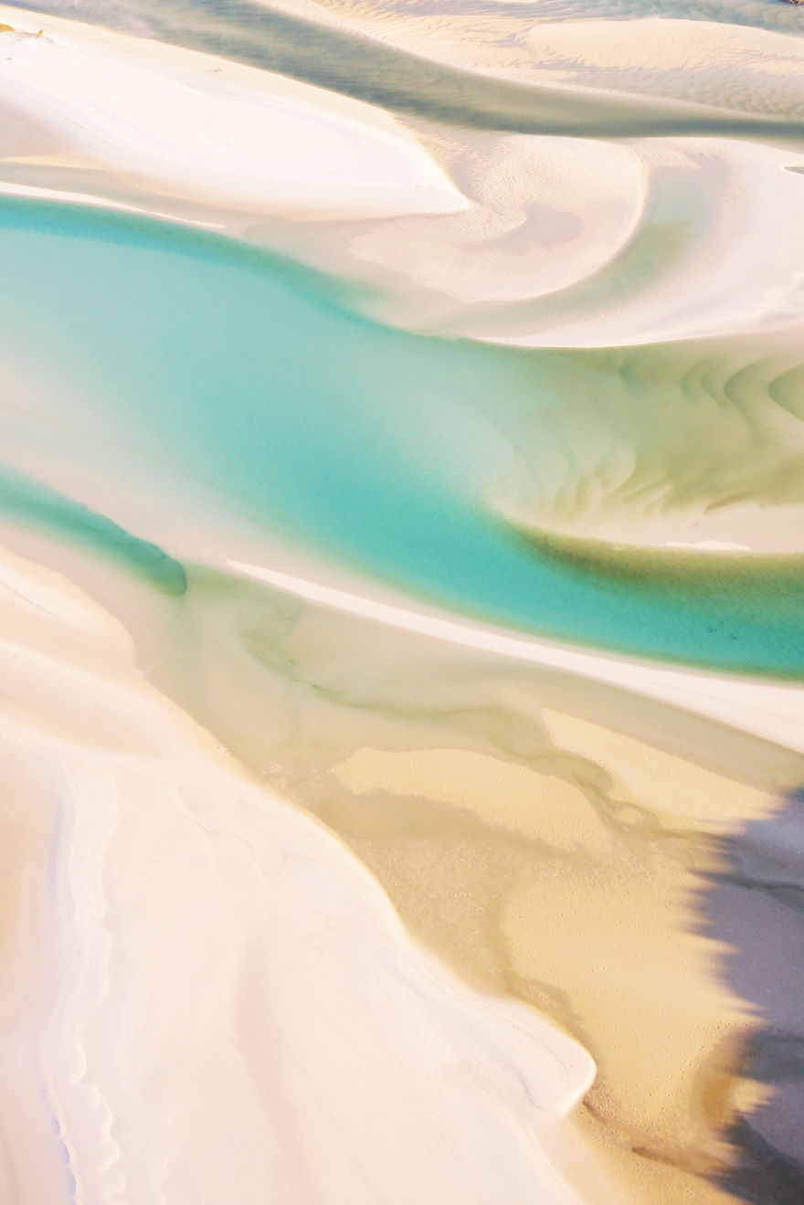 I Captured Breathtaking Sea And Sand Patterns From A Helicopter (Can You Find The Hidden Dolphin?)