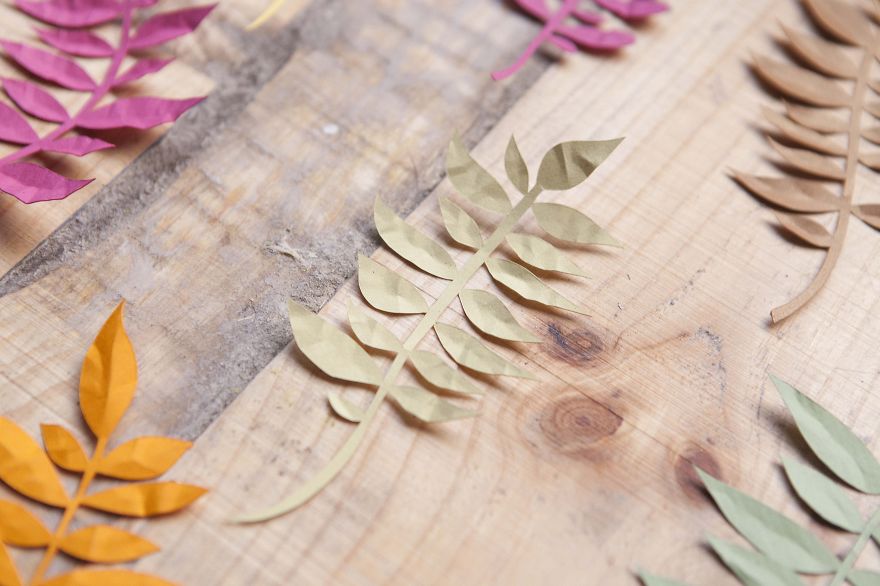 I Create Large Hand Cut Tropical Paper Leaves