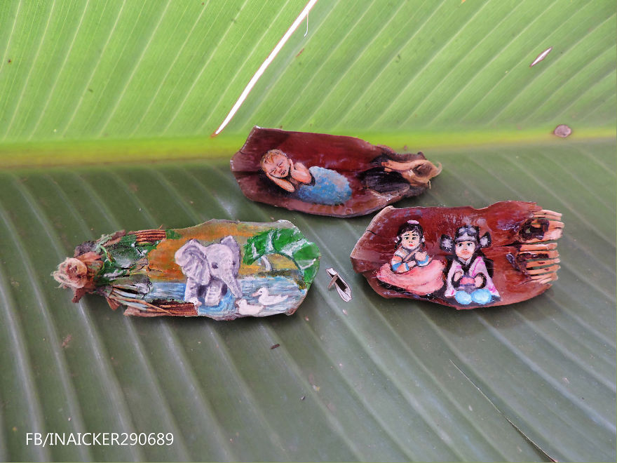 I Create Little Drawings On Pine Cone Stems