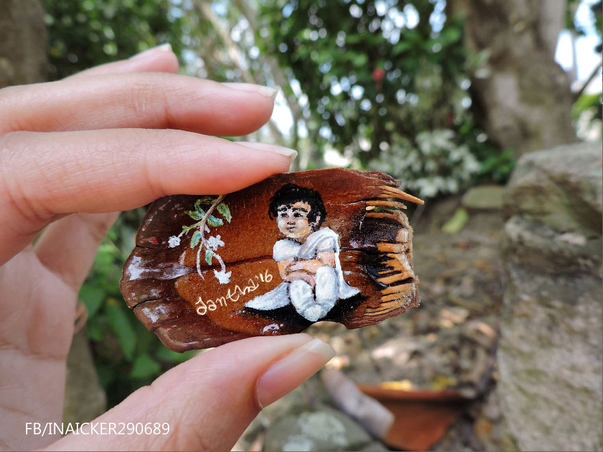 I Create Little Drawings On Pine Cone Stems