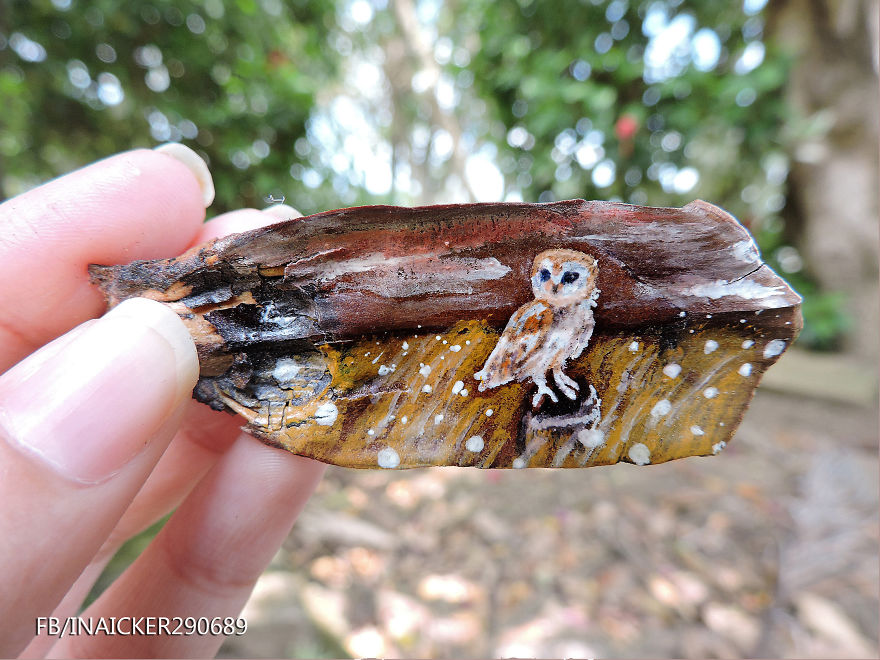 I Create Little Drawings On Pine Cone Stems