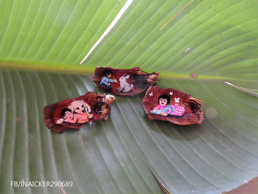 I Create Little Drawings On Pine Cone Stems