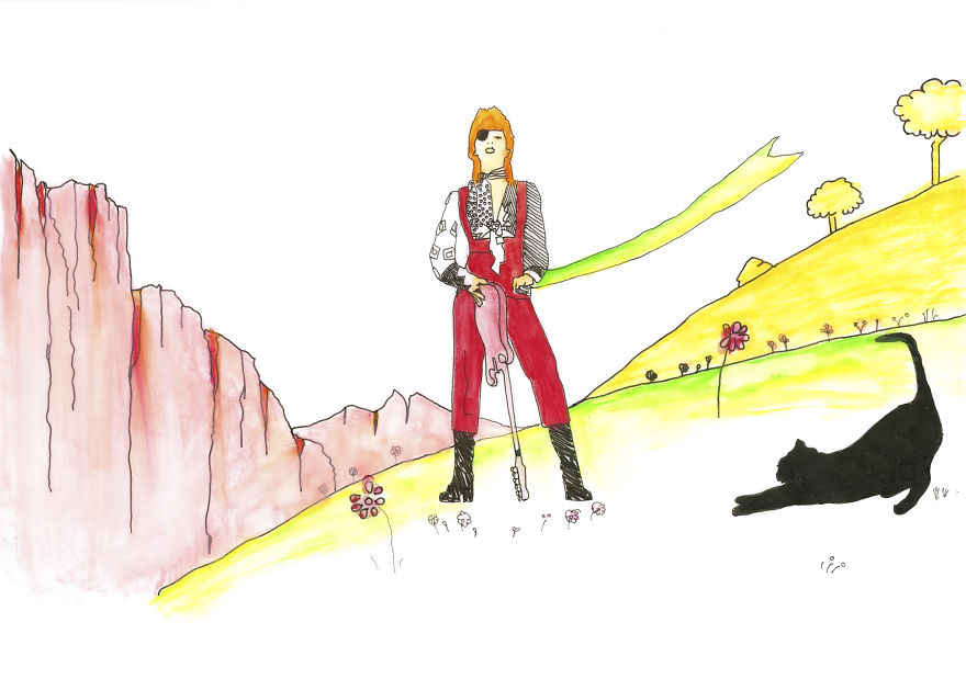 I Drew Ziggy Stardust In The Settings Of 'The Little Prince'
