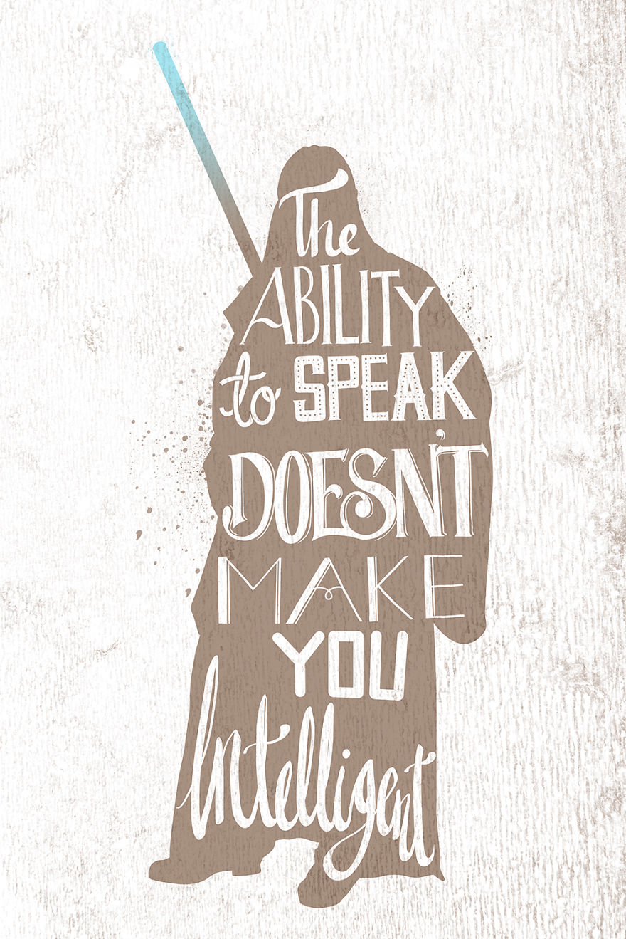 I Hand-Lettered Famous Star Wars Quotes