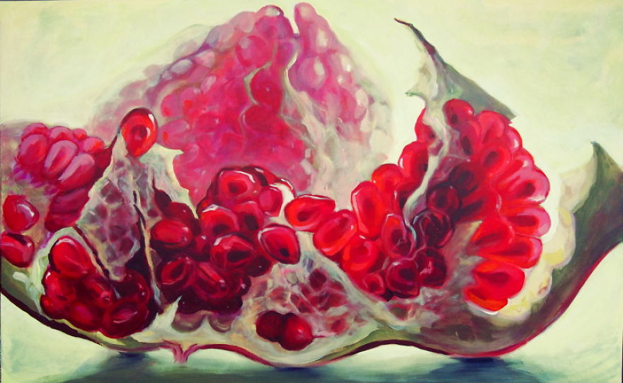 I Paint Pomegranates On Canvas