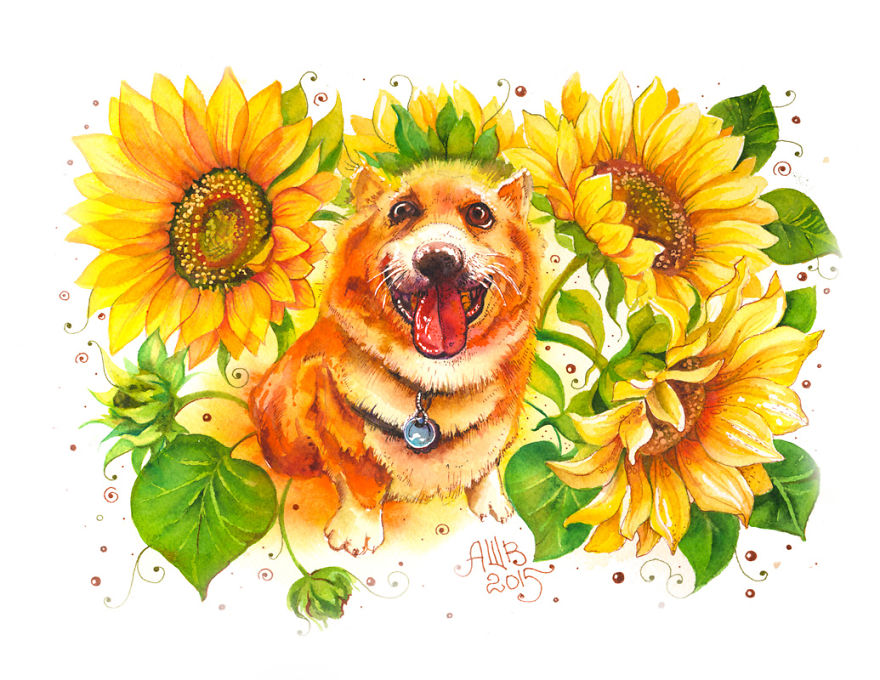 I Turn Peoples' Pets Into Beautiful Watercolour Portraits