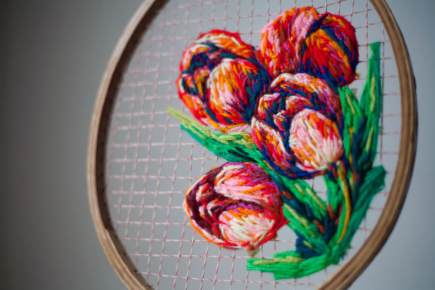 Sew Far, Sew Good: I Embroider On Old Tennis Rackets