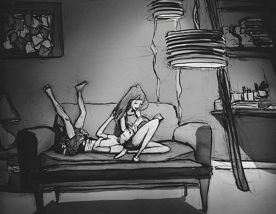 She Read To Me, I Played Guitar For A While, And Then I Drew A Picture