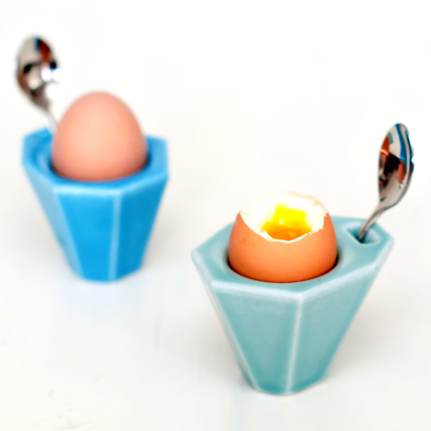 My New Girlfriend Likes To Eat Eggs, So I Designed These Egg Cups And Had Them Made In A Week.