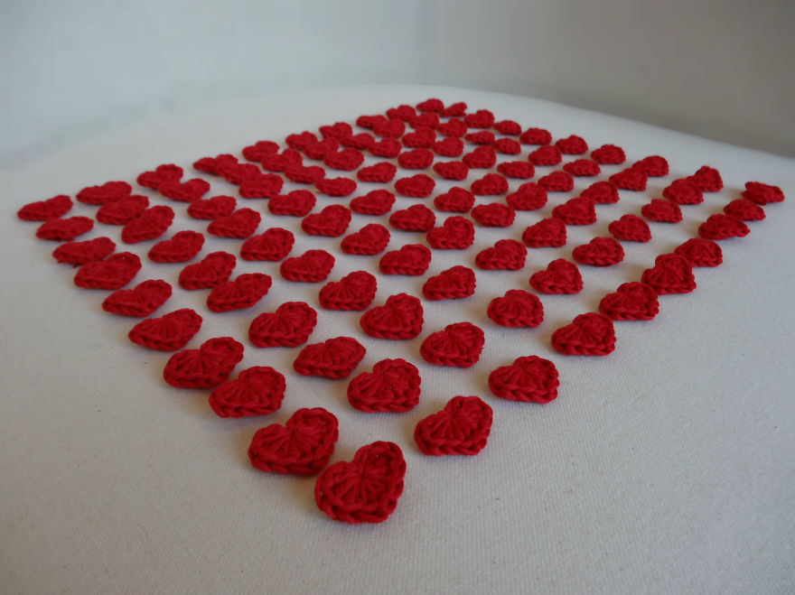 I Crocheted 100 Hearts For Valentine’s Day And Hid Them In Various Places Of My City, Budapest