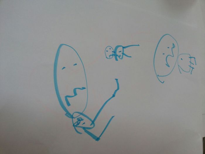 My 3 Y.o. Daughter Drew Mother Monster, Father Monster, Daughter Monster. Guess Who Is Who!